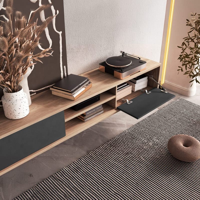 Vägghängd TV-bänk Frida 2 luckor upp - Antracit - Möbler - Vardagsrum - Tv-möbler & mediamöbler - Tv-bänkar