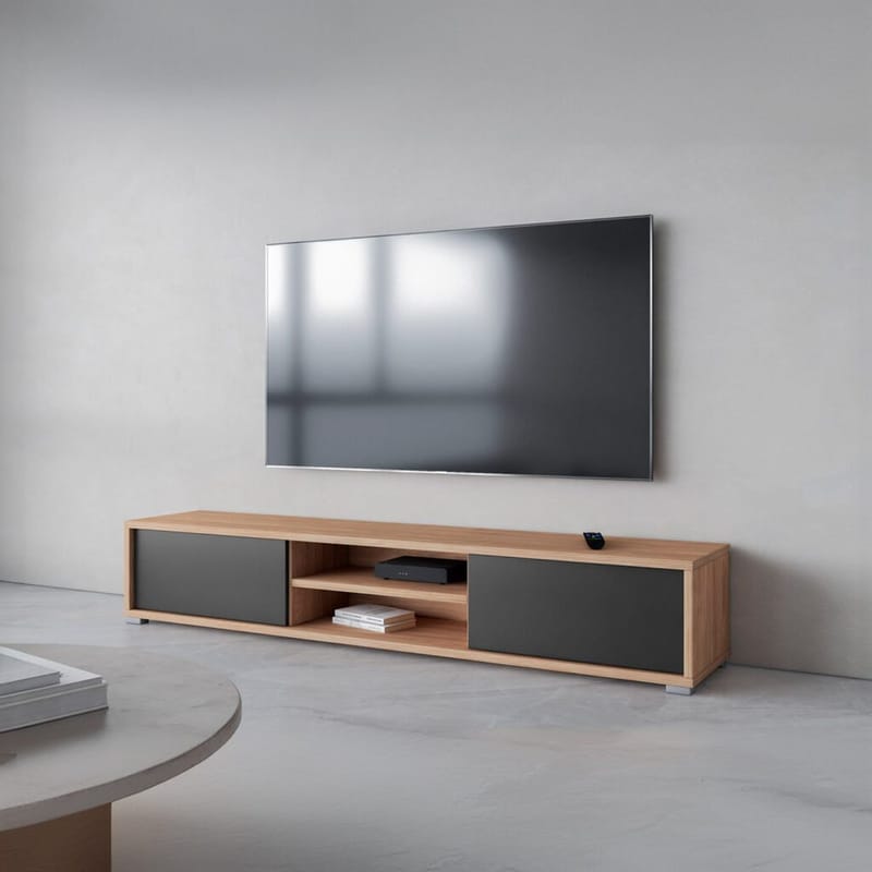 Vägghängd TV-bänk Frida 2 luckor upp - Antracit - Möbler - Vardagsrum - Tv-möbler & mediamöbler - Tv-bänkar