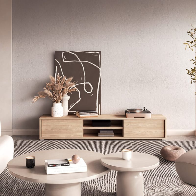 Vägghängd TV-bänk Frida 2 luckor upp - Oljad Ek - Möbler - Vardagsrum - Tv-möbler & mediamöbler - Tv-bänkar