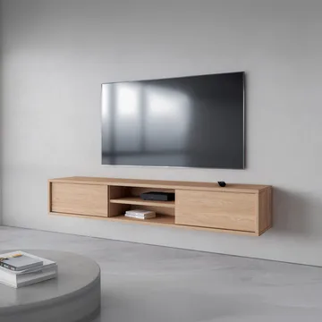 Vägghängd TV-bänk Frida 2 luckor upp - Oljad Ek - Möbler - Vardagsrum - Tv-möbler & mediamöbler - Tv-bänkar