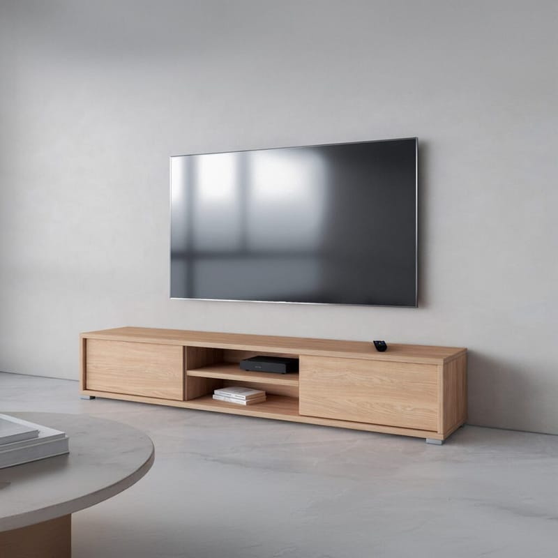 Vägghängd TV-bänk Frida 2 luckor upp - Oljad Ek - Möbler - Vardagsrum - Tv-möbler & mediamöbler - Tv-bänkar