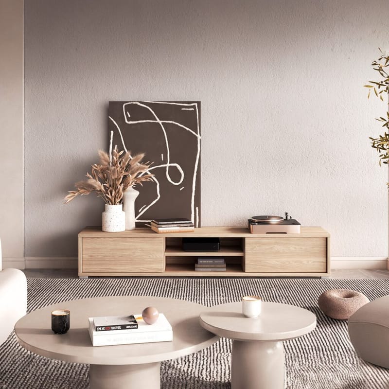 Vägghängd TV-bänk Frida 2 luckor upp - Oljad Ek - Möbler - Vardagsrum - Tv-möbler & mediamöbler - Tv-bänkar