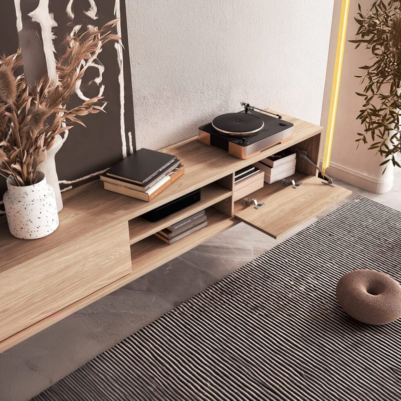 Vägghängd TV-bänk Frida 2 luckor upp - Oljad Ek - Möbler - Vardagsrum - Tv-möbler & mediamöbler - Tv-bänkar