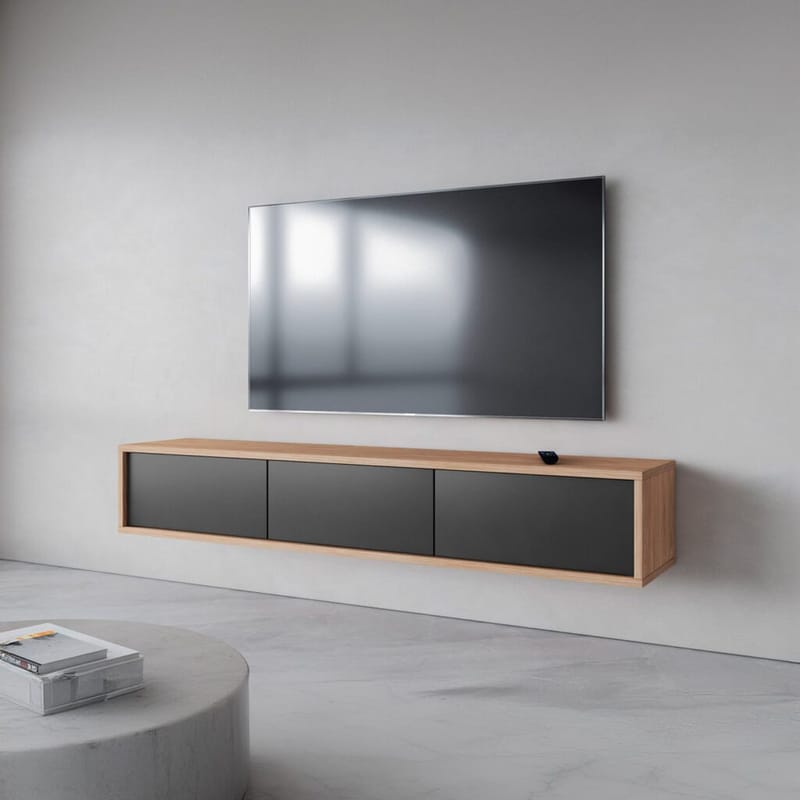 Vägghängd TV-bänk Frida 3 luckor upp - Antracit - Möbler - Vardagsrum - Tv-möbler & mediamöbler - Tv-bänkar