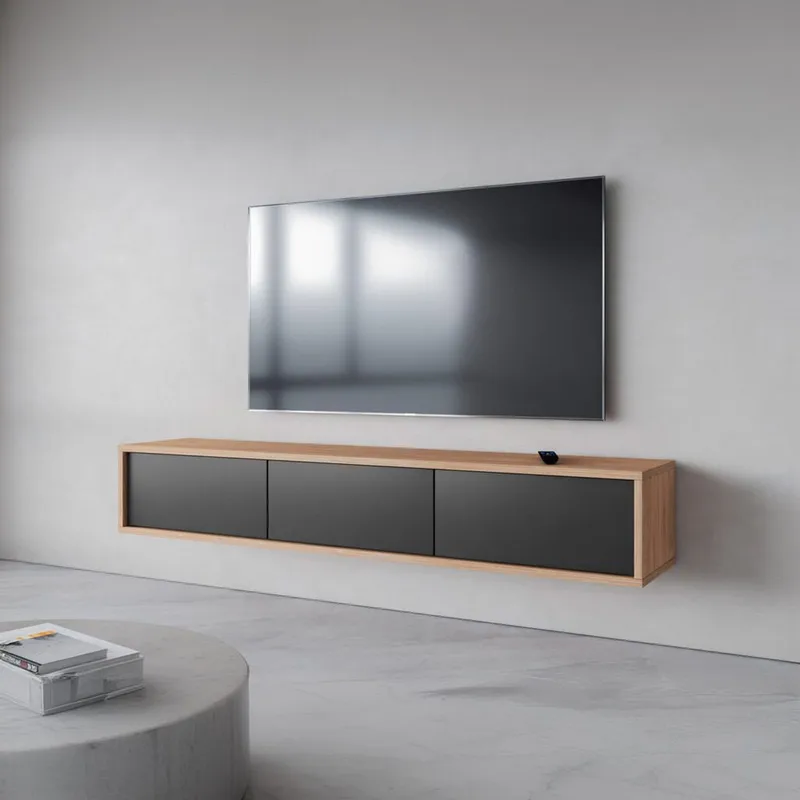 Vägghängd TV-bänk Frida 3 luckor upp - Antracit - Möbler - Vardagsrum - Tv-möbler & mediamöbler - Tv-bänkar