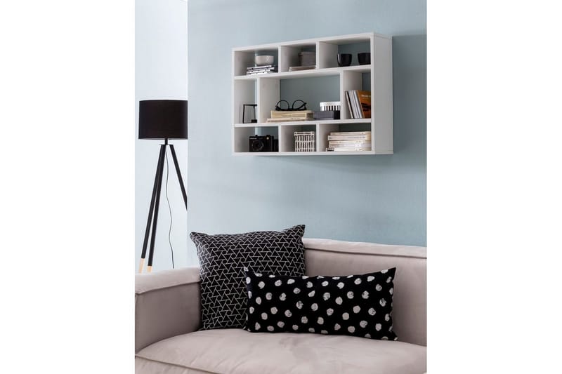 Vägghylla Wohnling melaminbelagd spånskiva, bokförvaring, väggmonterad, modern stil Vit - Vit - Förvaring - Köksförvaring - Kökshylla