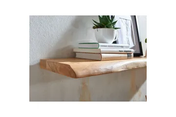 Vägghylla Wohnling träkant, massivt trä, flytande hylla, lantlig stil 100 cm - 100 cm - Förvaring - Köksförvaring - Kökshylla