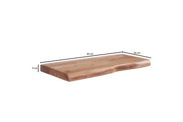 Vägghylla Wohnling träkant, massivt trä, flytande hylla, lantlig stil 40 cm - 40 cm - Förvaring - Köksförvaring - Kökshylla