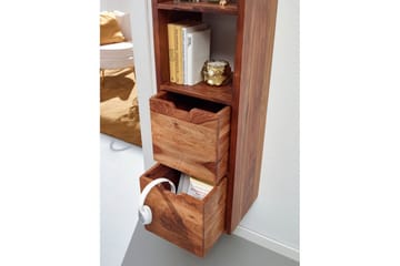 Vägghylla Wohnling Vägghylla i massivt trä, väggmonterad, 2 lådor, 150 cm, lantlig stil - Förvaring - Köksförvaring - Kökshylla