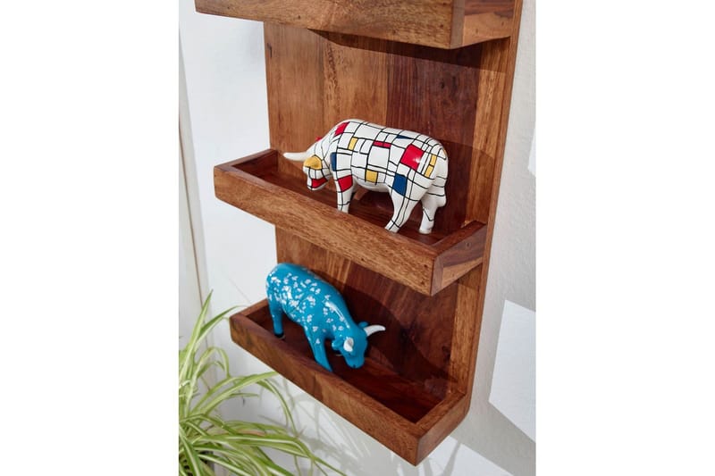 Vägghylla Wohnling Vägghylla i massivt trä, väggmonterad, 30X80 cm, lantlig stil - Förvaring - Köksförvaring - Kökshylla