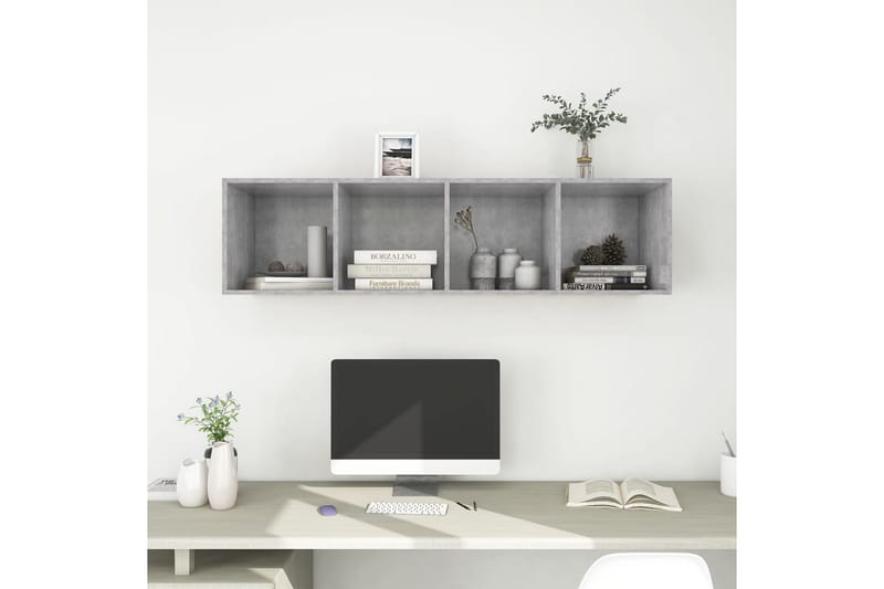 Väggmonterat tv-skåp betonggrå 37x37x142,5 cm spånskiva - Grå - Möbler - Vardagsrum - Tv-möbler & mediamöbler - Tv-bänkar