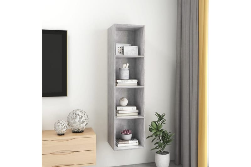 Väggmonterat tv-skåp betonggrå 37x37x142,5 cm spånskiva - Grå - Möbler - Vardagsrum - Tv-möbler & mediamöbler - Tv-bänkar