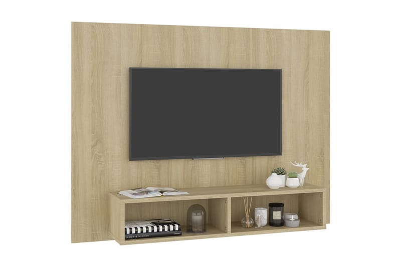 Väggmonterat tv-skåp sonoma-ek 120x23,5x90 cm spånskiva - Brun - Möbler - Vardagsrum - Tv-möbler & mediamöbler - Tv-skåp