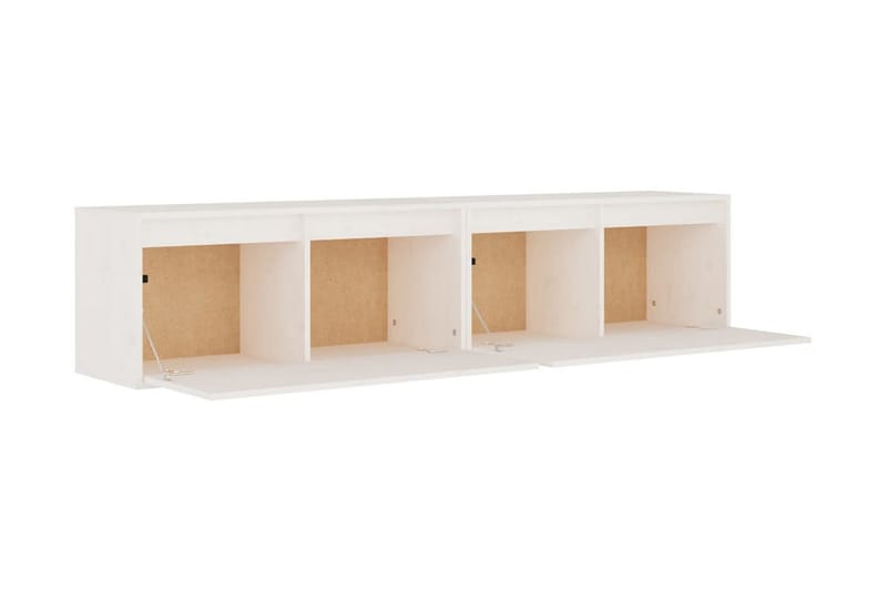 Väggskåp 2 st vit 80x30x35 cm massiv furu - Vit - Möbler - Vardagsrum - Tv-möbler & mediamöbler - Tv-bänkar