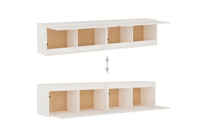 Väggskåp 2 st vit 80x30x35 cm massiv furu - Vit - Möbler - Vardagsrum - Tv-möbler & mediamöbler - Tv-bänkar