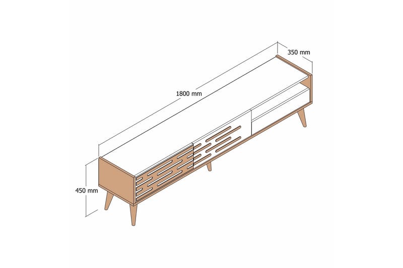 Valensiya Tv-bänk 180 cm - Valnöt - Möbler - Vardagsrum - Tv-möbler & mediamöbler - Tv-bänkar