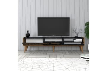 Valensiya Tv-bänk 180 cm - Valnöt/Svart/Marmor - Möbler - Vardagsrum - Tv-möbler & mediamöbler - Tv-bänkar