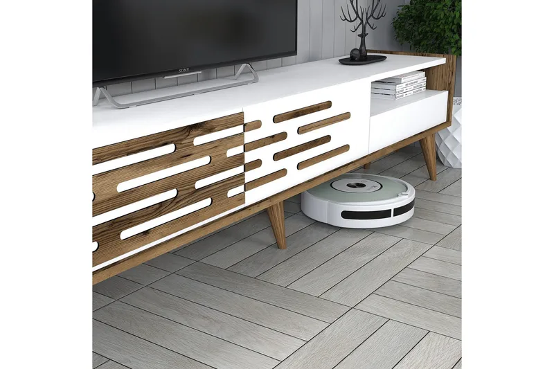 Valensiya Tv-bänk 180 cm - Valnöt/Vit - Möbler - Vardagsrum - Tv-möbler & mediamöbler - Tv-bänkar