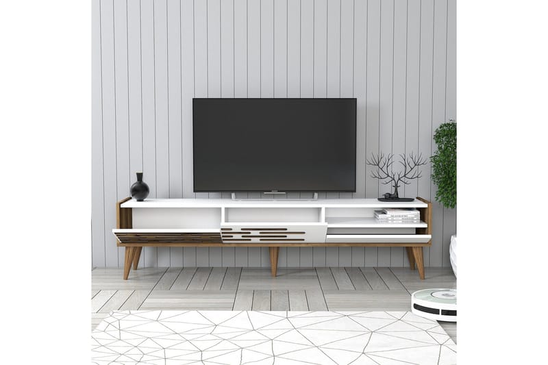 Valensiya Tv-bänk 180 cm - Valnöt/Vit - Möbler - Vardagsrum - Tv-möbler & mediamöbler - Tv-bänkar