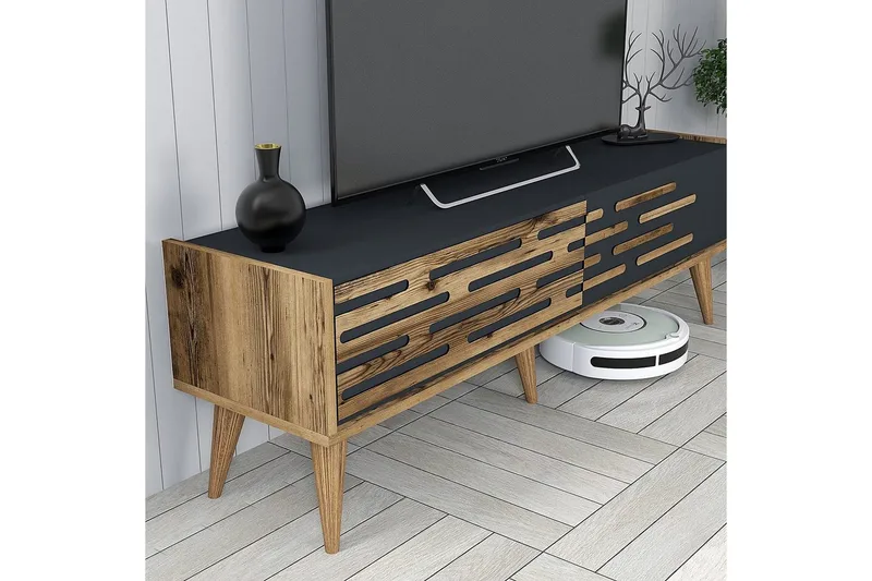 Valensiya Tv-möbelset 140x45 cm - Valnöt/Antracit - Möbler - Vardagsrum - Tv-möbler & mediamöbler - Tv-möbelset