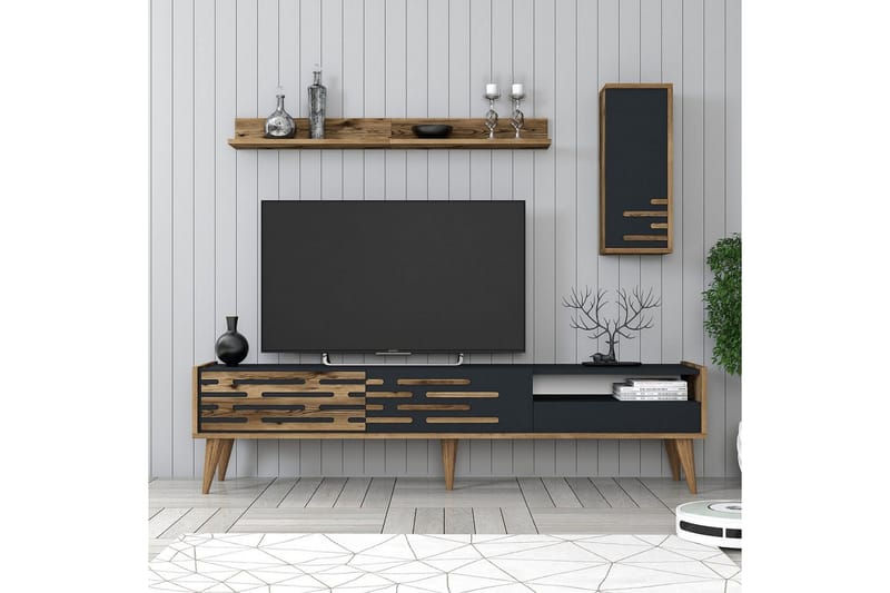 Valensiya Tv-skåp 180 cm - Valnöt/Antracit - Möbler - Vardagsrum - Tv-möbler & mediamöbler - Tv-skåp