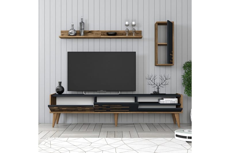 Valensiya Tv-skåp 180 cm - Valnöt/Antracit - Möbler - Vardagsrum - Tv-möbler & mediamöbler - Tv-skåp
