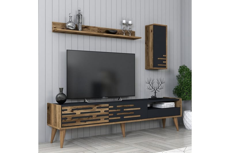 Valensiya Tv-skåp 180 cm - Valnöt/Antracit - Möbler - Vardagsrum - Tv-möbler & mediamöbler - Tv-skåp