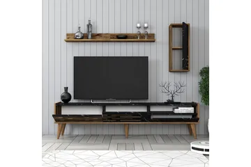 Valensiya Tv-skåp 180 cm - Valnöt/Svart/Marmor - Möbler - Vardagsrum - Tv-möbler & mediamöbler - Tv-möbelset