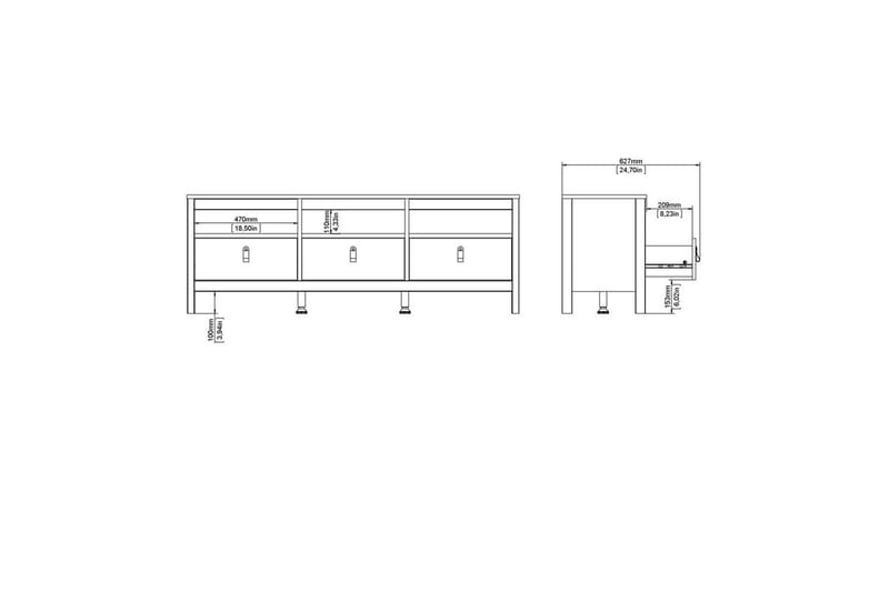 Vallvidera Tv-bänk 151,4 cm - Svart - Möbler - Vardagsrum - Tv-möbler & mediamöbler - Tv-bänkar