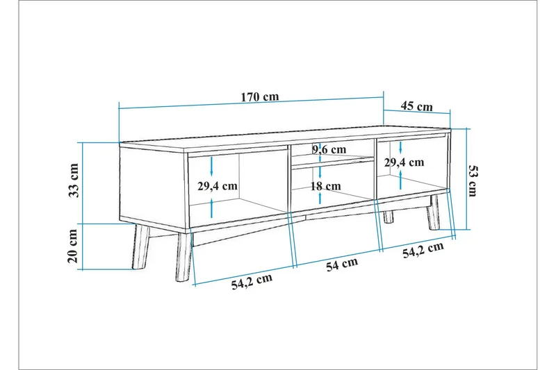 Valsot Tv-bänk 170 cm - Valnöt - Möbler - Vardagsrum - Tv-möbler & mediamöbler - Tv-bänkar