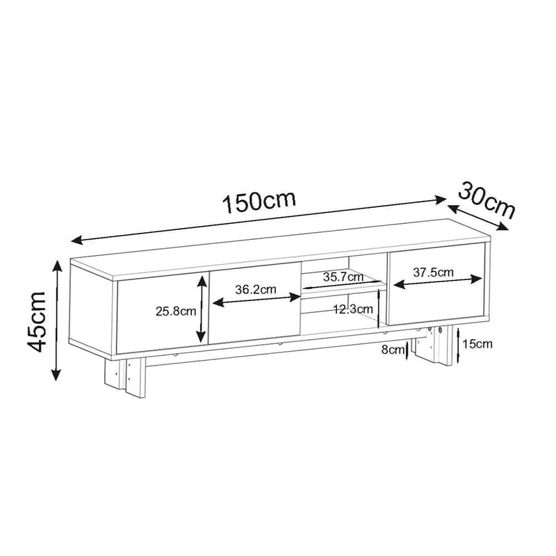 Valto Tv-Bänk 150 cm - Möbler - Vardagsrum - Tv-möbler & mediamöbler - Tv-bänkar