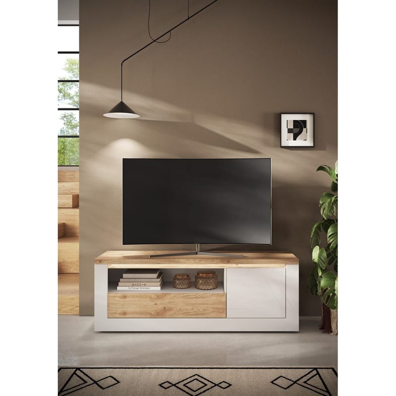 Vandesar Tv-Bänk 160 cm - Natur/Vit - Möbler - Vardagsrum - Tv-möbler & mediamöbler - Tv-bänkar