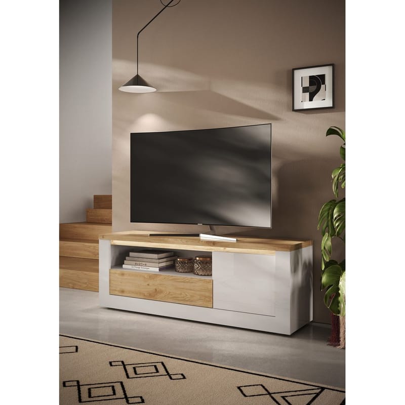 Vandesar Tv-Bänk 160 cm - Natur/Vit - Möbler - Vardagsrum - Tv-möbler & mediamöbler - Tv-bänkar