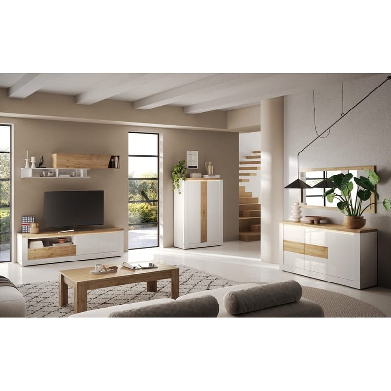 Vandesar Tv-Bänk 207 cm - Natur/Vit - Möbler - Vardagsrum - Tv-möbler & mediamöbler - Tv-bänkar