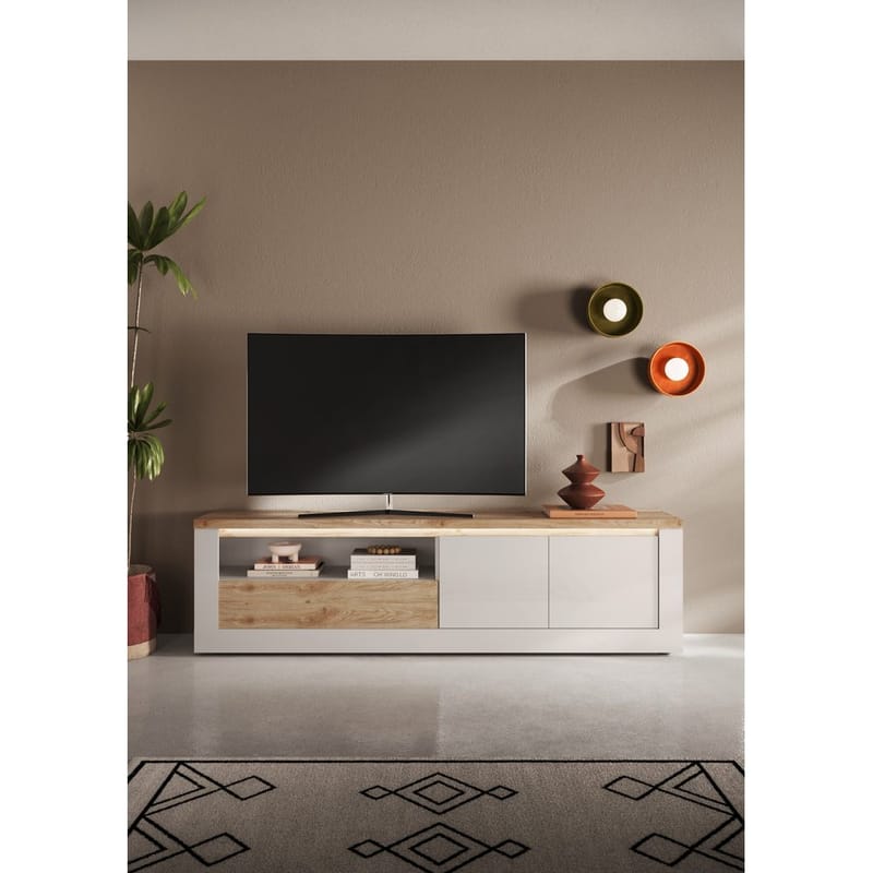 Vandesar Tv-Bänk 207 cm - Natur/Vit - Möbler - Vardagsrum - Tv-möbler & mediamöbler - Tv-bänkar