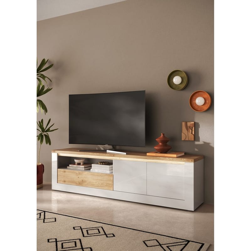 Vandesar Tv-Bänk 207 cm - Natur/Vit - Möbler - Vardagsrum - Tv-möbler & mediamöbler - Tv-bänkar