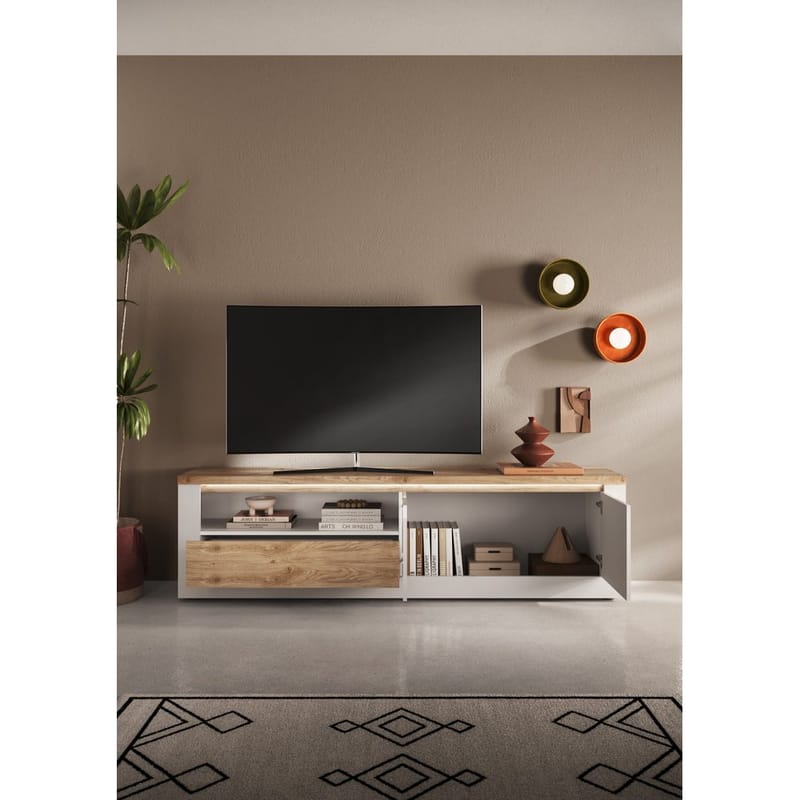 Vandesar Tv-Bänk 207 cm - Natur/Vit - Möbler - Vardagsrum - Tv-möbler & mediamöbler - Tv-bänkar