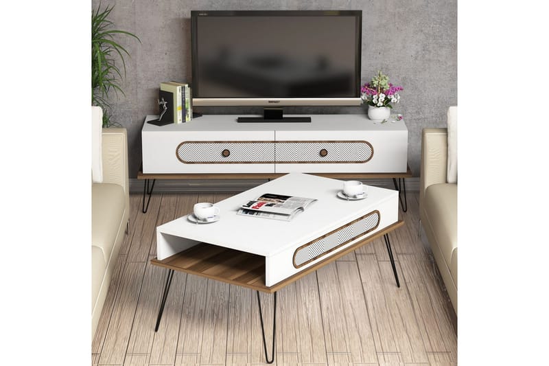 VARRED TV-Möbelset 145 cm Vit - Tv-möbelset