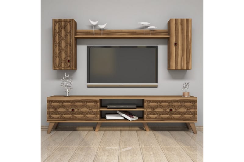 VARRED TV-Möbelset 180 cm Brun - Mörkbrun - Tv-möbelset
