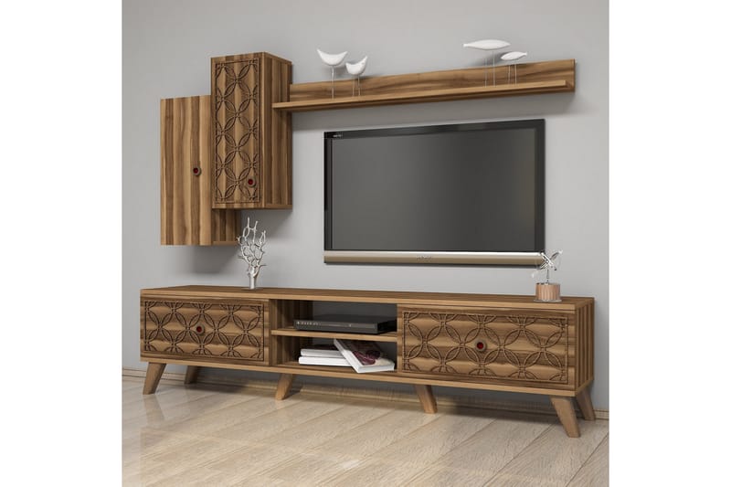 VARRED TV-Möbelset 180 cm Brun - Mörkbrun - Tv-möbelset