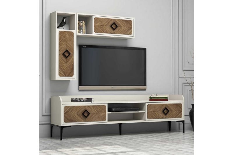 VARRED TV-Möbelset 180 cm Brun - Vit - Tv-möbelset