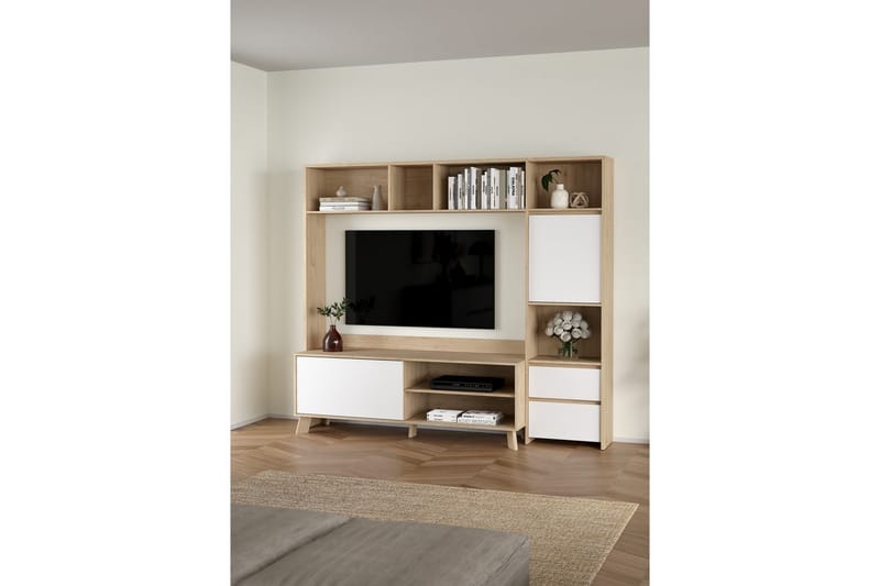 Varun Tv-skåp 209 cm - Vit/Natur - Möbler - Vardagsrum - Tv-möbler & mediamöbler - Tv-skåp