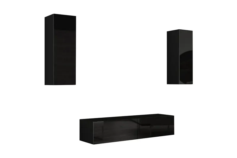 Vasil TV-möbelset 210x40x180 cm - Svart/Vit - Möbler - Vardagsrum - Tv-möbler & mediamöbler - Tv-möbelset