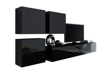 Vasil TV-möbelset 230x40x180 cm - Svart/Vit - Möbler - Vardagsrum - Tv-möbler & mediamöbler - Tv-möbelset