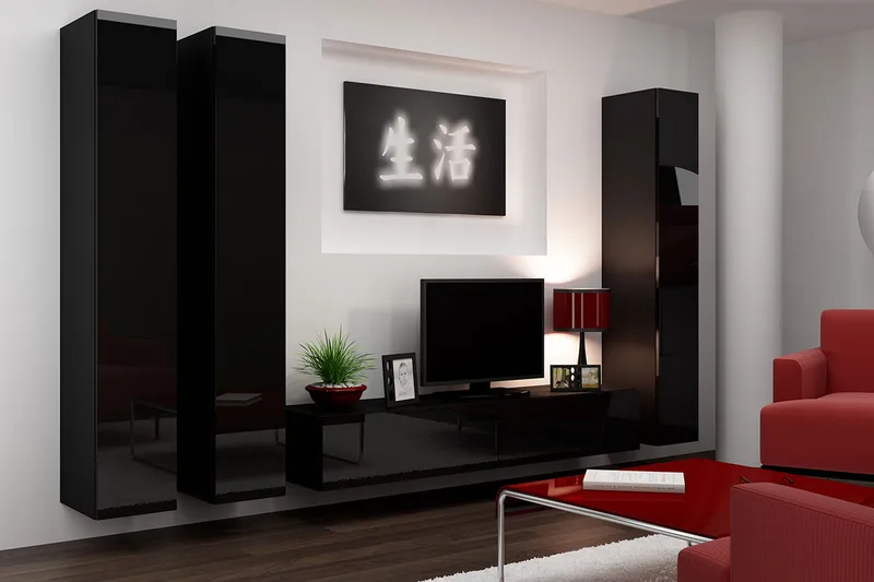 Vasil TV-möbelset 300x40x180 cm, Vit