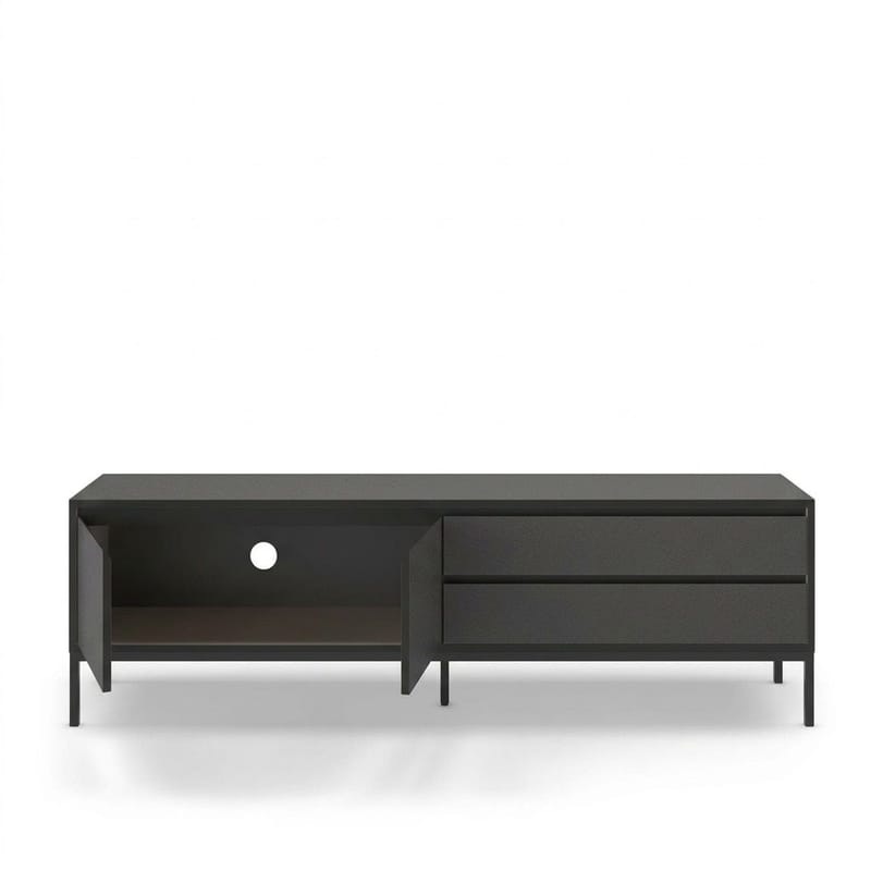 Velar TV-bänk 180x55x40 cm - Antracit/Wood Black/Svart - Möbler - Vardagsrum - Tv-möbler & mediamöbler - Tv-bänkar
