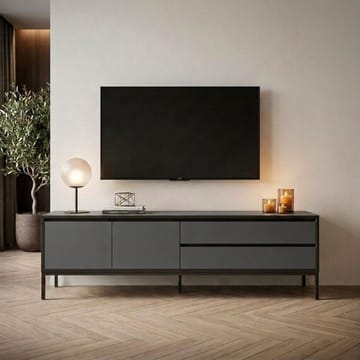 Velar TV-bänk 180x55x40 cm - Antracit/Wood Black/Svart - Möbler - Vardagsrum - Tv-möbler & mediamöbler - Tv-bänkar