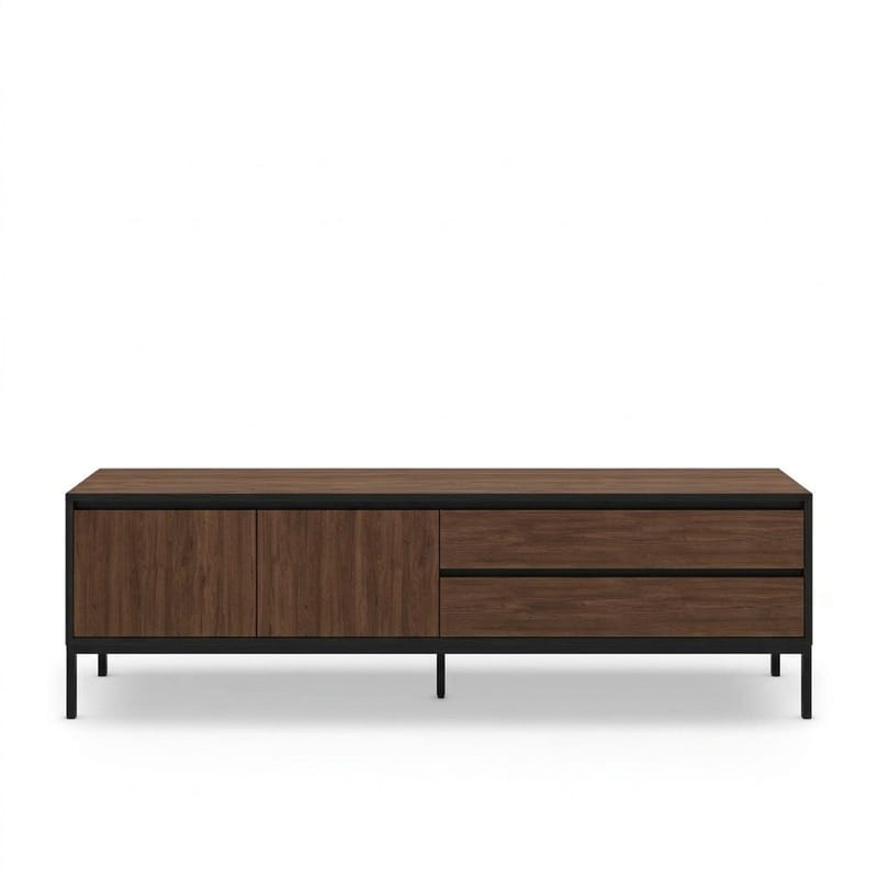 Velar TV-bänk 180x55x40 cm - Milano Walnut, Wood Black, Black - Möbler - Vardagsrum - Tv-möbler & mediamöbler - Tv-bänkar