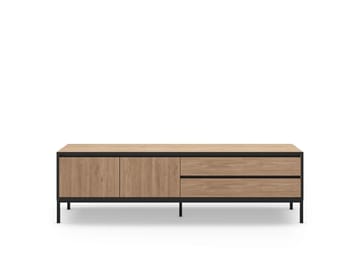 Velar TV-bänk 180x55x40 cm - naturfärgad ek, trä svart, svart - Möbler - Vardagsrum - Tv-möbler & mediamöbler - Tv-bänkar