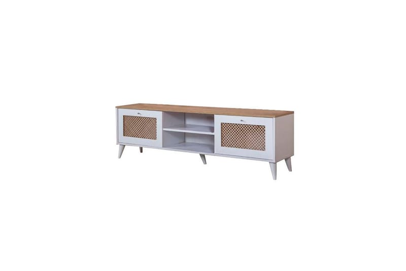 Velin Tv-bänk 55 cm - Mediumfärgat trä/Vit - Möbler - Vardagsrum - Tv-möbler & mediamöbler - Tv-bänkar